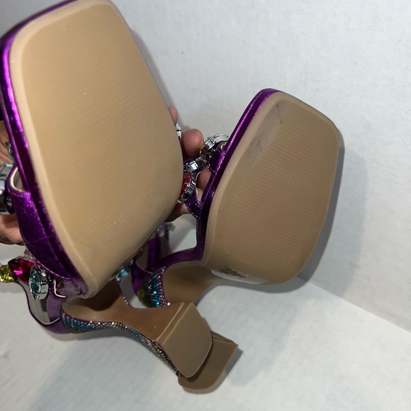BETSEY JOHNSON Lillie Purple Heels with Jewels & Rhinestones NWOT - Picture 12 of 15